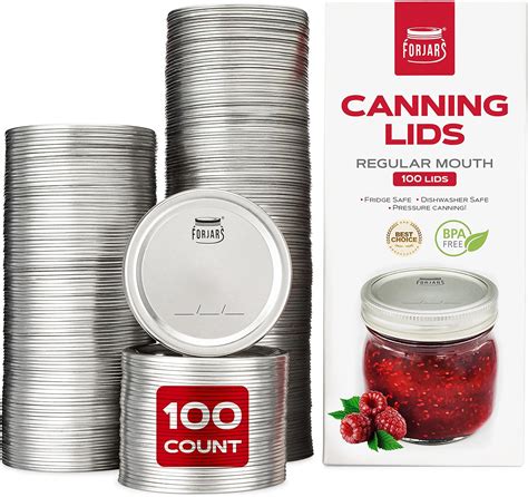 Kerr Regular Mouth Canning Lids with Built-in Vacuum-Sealing Strips