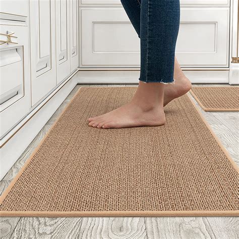 Reclaimed Wood Fiber Kitchen Mat with Non-Slip Backing