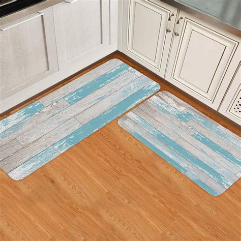 Reclaimed Wood Fiber Kitchen Mat with Waterproof Backing